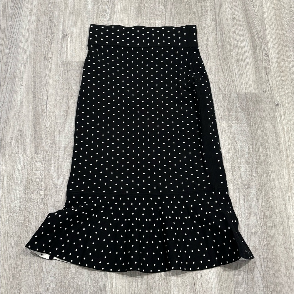 Club Monaco Black Skirt with White Polka Dots, S/P